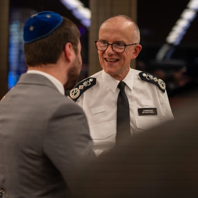 Commissioner Sir Mark Rowley at tonight's Hanukkah celebration in New Scotland Yard.