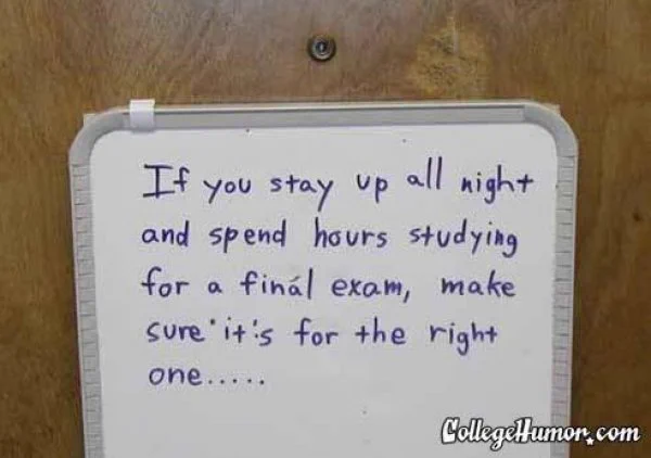 Image of whiteboard with study for the right final written