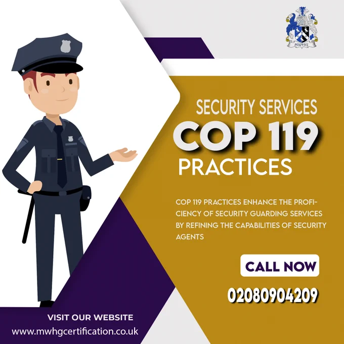 𝐒𝐭𝐫𝐞𝐧𝐠𝐭𝐡𝐞𝐧𝐢𝐧𝐠 𝐒𝐞𝐜𝐮𝐫𝐢𝐭𝐲 𝐒𝐞𝐫𝐯𝐢𝐜𝐞𝐬: 𝐂𝐎𝐏 𝟏𝟏𝟗 𝐏𝐫𝐚𝐜𝐭𝐢𝐜𝐞𝐬🛡️👮♂️👍

COP 119 practices enhance the proficiency of security guarding services by refining the capabilities of security agents. It ensures that security standards aren't compromised but effectively maintained, meeting essential contractual requirements. 🛡️👮♂️👍

Get in Touch:
🌐: www.mwhgcertification.co.uk/
✉️: info@mwhgcertification.co.uk
☎️: 020 8090 4209