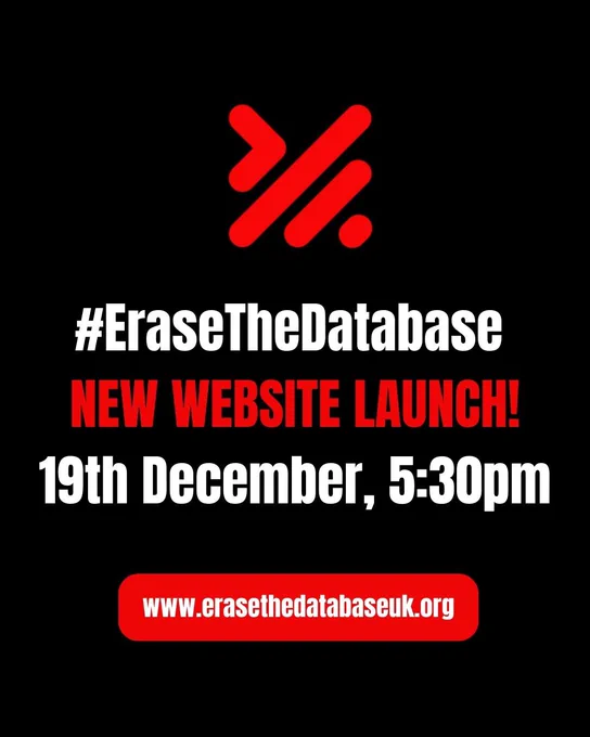 #EraseTheDatabase NEW WEBSITE LAUNCH! 19th December, 5:30pm