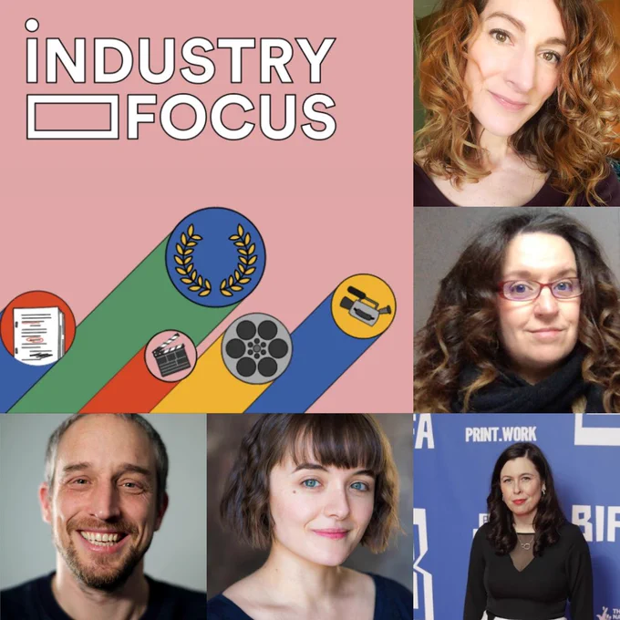 Headshots of Zoë Bullock, Sinead Kirwan, Selina Wagner, Will Adams and Paula Poveda-Urrutia along with GFF's Industry Focus logo.