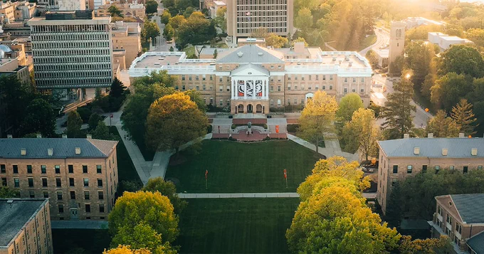 Aerial photo of Bascom Hall