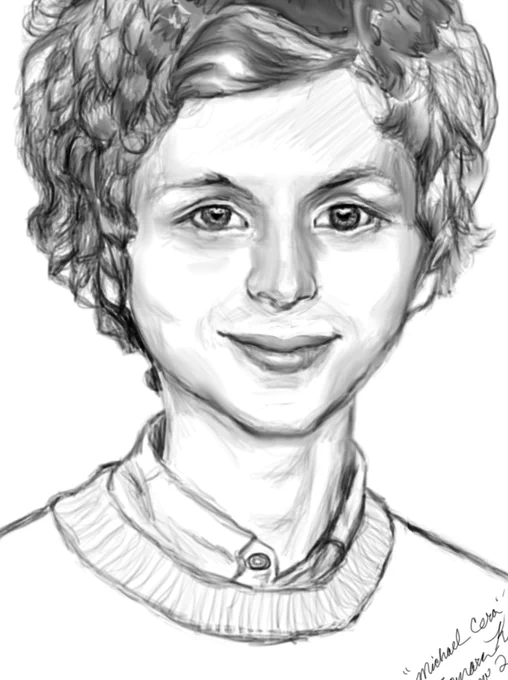 Caricature of actor Michael Cera by artist Tamara Kane