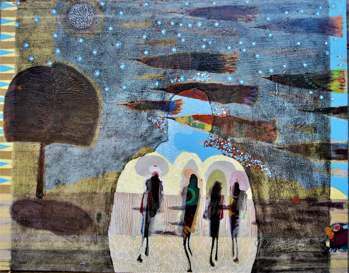 Photo Caption: Artwork by Hussein Salim, Sudan. Women in Islam, Issue 6, (2023) Pgs 41-43.