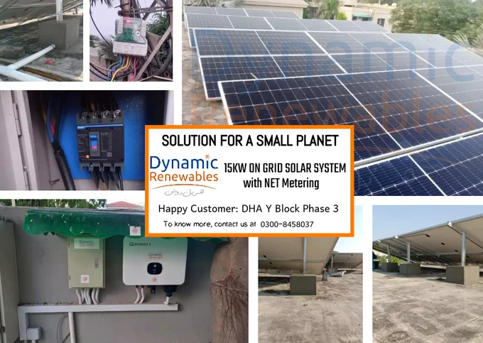 SOLUTION FOR A SMALL PLANET . 15KW on GRID Solar System successfully installed at DHA Y-Block, Phase-3 along with NET METERING. A splendid project completed by Dynamic Renewables. #harpalroshan  
To know more, please contact us at 0300-8458037 or send an email at info@dyre.com.pk.
#sucessstory #infrasturcrure #DEC #balochistan #project #peshawar #trending2023❤ #multan #Islamabad #architecture #energy #Solution #electricbill #commercial #Lahore #sindh #industrialist #economical #constructionindustry #System #Pakistan #saving #viralpost #karachi #Solar #residential #DYRE #everyone #Harpalroshan