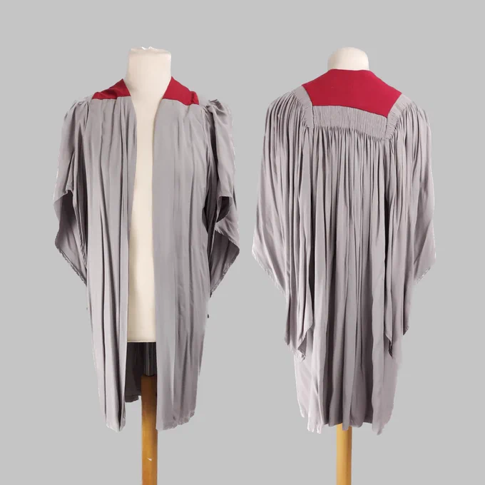 front and rear views of undergraduate gown