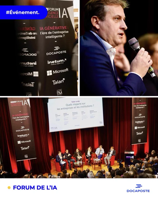 À l'occasion de la 4ème édition du Forum de l’Intelligence artificielle qui a rassemblé les acteurs politiques, économiques, scientifiques et institutionnels incontournables  sur le thème « IA générative : l’ère de l’entreprise intelligente ? », Guillaume Leboucher, DG d'Openvalue et coordinateur du Pôle Data/IA de Docaposte, intervenait lors la table ronde « Quels impacts sur les entreprises et les institutions ? » animée par Guillaume Grallet, rédacteur en chef Tech & Sciences à Le Point.
