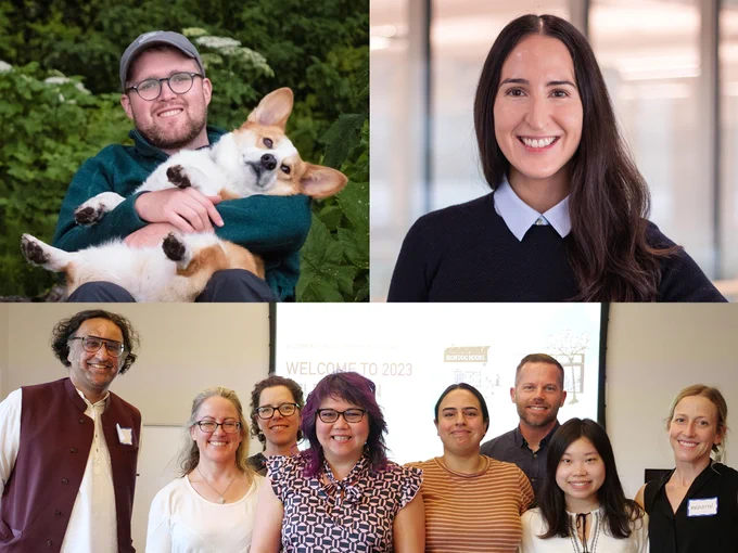 Michael Smith Health Research BC funded three FHS research project teams led by Assistant Professor Kiffer Card (upper left), Assistant Professor Krista Stelkia (upper right), and Professor Meghan Winters and PhD candidate Meredith Sones with their community partner South Vancouver Neighbourhood House (lower center)
