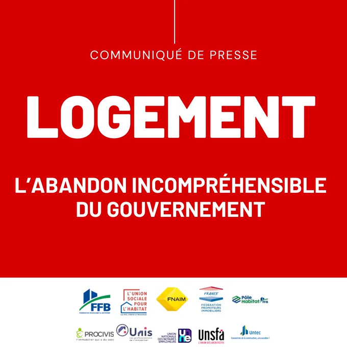 Communiqué de presse - Logement, l'abandon incompréhensible du gouvernement