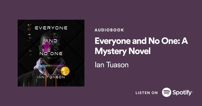 Giving away promo codes to download  a FREE audiobook on Spotify. You don't need to be a paid Spotify subscriber, you just need to own/create a Spotify account.