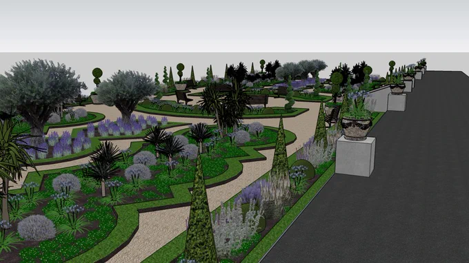 Artist's impression of gardens