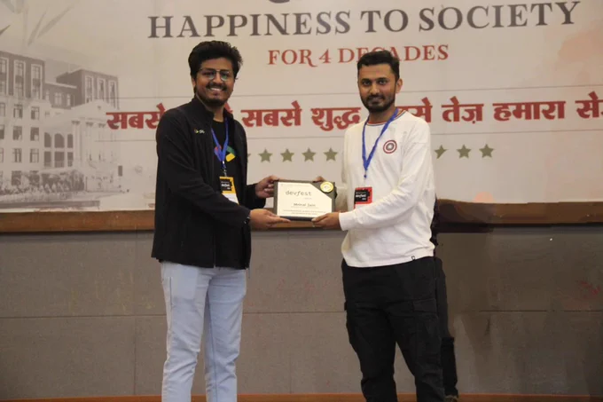 Mrinal Jain at Devfest Bhopal  with Sameer khan