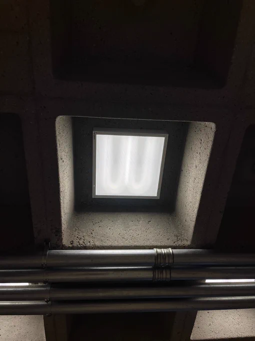 incandescent light bulb fixture in the ceiling