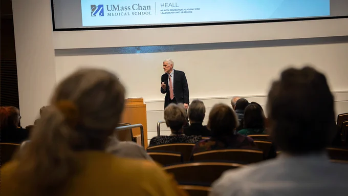 HEALL director David Hatem, MD, addresses faculty