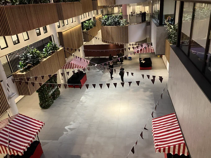 Bird’s Eye view of the atrium completely deserted