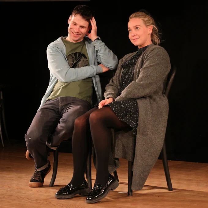 Oliver and Bernadette, the couple in our October play Lemons Lemons Lemons Lemons Lemons, share a silly little couples-joke.
