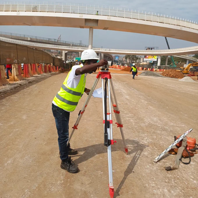 Taking levels for the base layer at Clock Tower Junction 