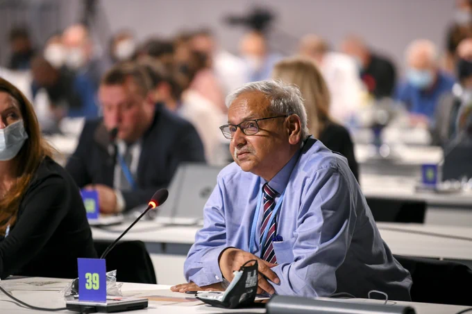 Saleemul Huq at a loss and damage event at COP26 in Glasgow.
