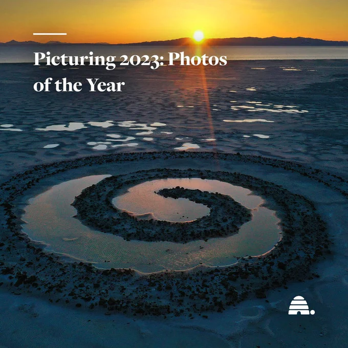 The sun sets on the Spiral Jetty on the Great Salt Lake on Thursday, March 16, 2023. | By Jeffrey D. Allred, Deseret News