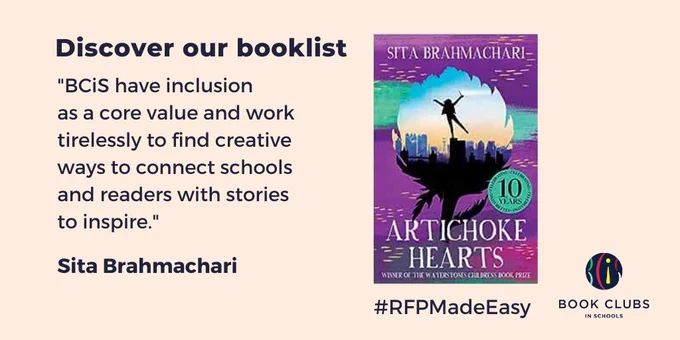 Discover our book list  "BCiS have inclusion as a core value and work tirelessly to find creative ways to connect schools and readers with stories to inspire" Sita Brahmachari.  Cover of Artichoke Hearts #RfPMadeEasy