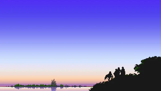 The four Warriors of Light from the first Final Fantasy game stand by the bridge from Cornelia to an unforgettable adventure.