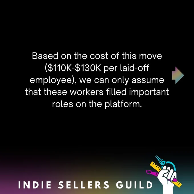 Based on the cost of this move ($110K-$130K per laid-off employee), we can only assume that these workers filled important roles on the platform.