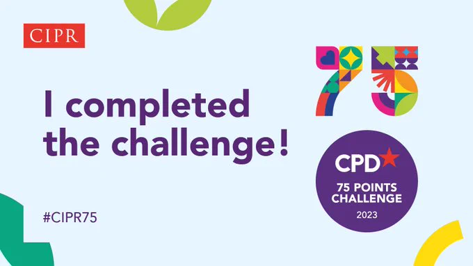 CIPR 75 cpd points challenge - I completed the challenge!