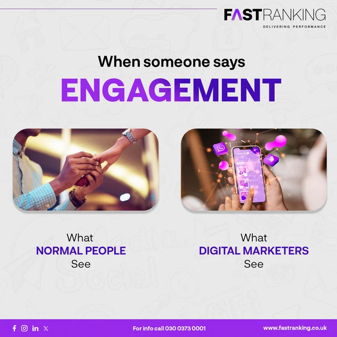 Engagement for a Digital Marketer vs. a Non-Digital Marketer

For most people, engagement is a special moment in their lives. It's when they get engaged to be married. This is a time of great joy and celebration.

For digital marketers, engagement is something entirely different. It's a measure of how well their marketing campaigns are performing. Engagement can be measured by a number of different metrics, such as website traffic, social media likes, and shares.

If you're prepared to step up your engagement game:

Contact us today for a FREE social media consultation:
Call: 030 0373 0001
Email: info@fastranking.co.uk

Website: https://www.fastranking.co.uk/

or you can directly DM us.

Connect with us:
https://www.facebook.com/FastRankingUK/
https://www.instagram.com/fastrankinguk/

#digitalmarketingengagement #digitalmarketingservices #grwoyourbrand #BestDigitalMarketingAgency #instagramgrowth #FacebookPage #digitalmarketing #engagement #createyourbrand #normalpeople