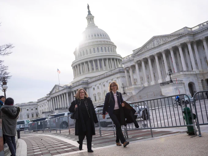 School of Biological Sciences Dean Kit Pogliano and Chief Medical Information Officer for Population Health Amy Sitapati at the Capitol. 
