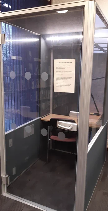 Picture of study pod in the library