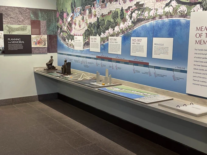 New graphics, Braille translations, and tactile models provide deeper interpretation on FDR’s presidency and legacy. 