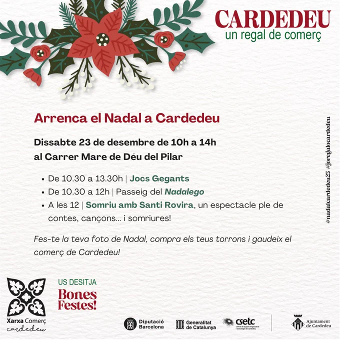 Una iniciativa de la Xarxa Comerç Cardedeu amb el suport de l'Ajuntament de Cardedeu - CSETC