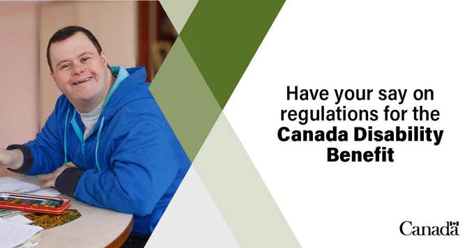 A man with Down’s syndrome. Have your say on regulations for the Canada Disability Benefit.