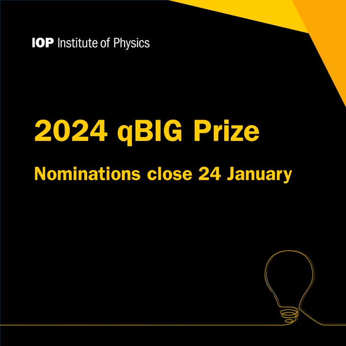 Image with the text 2024 qBIG Prize - nominations close 24 January. 