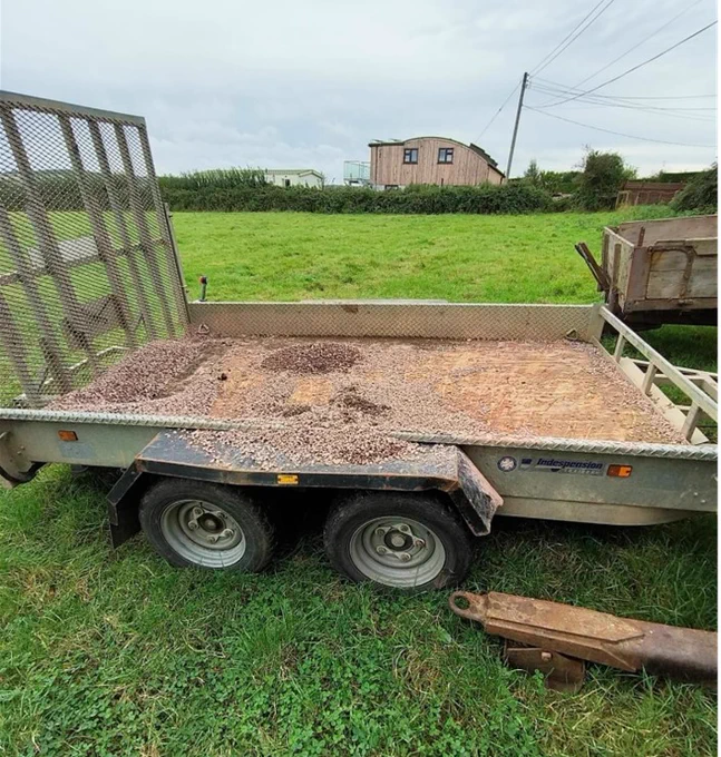 The image shows a trailer which was stolen from the Baltonsborough area.