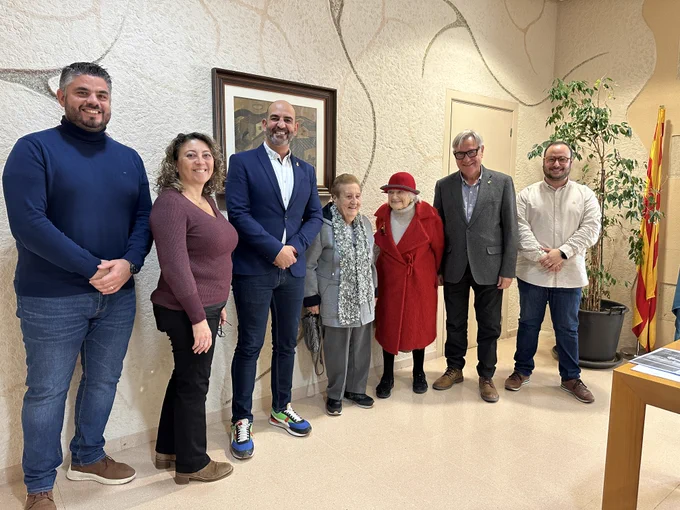 Imatge de la visita d'aquest matí, a l'Ajuntament de Torredembarra.