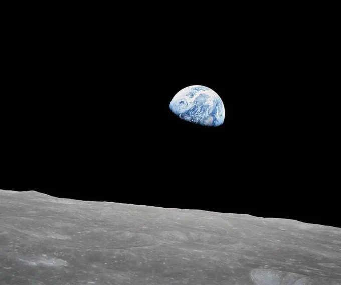 The Earth as seen from the Moon.