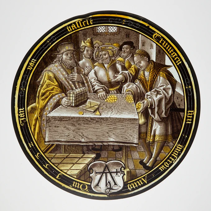 The Prodigal Receives His Share
Germany, 1532
Colorless glass, vitreous paint, and silver stain
The Metropolitan Museum of Art, Bequest of George Blumenthal, 1941, 41.190.442.
