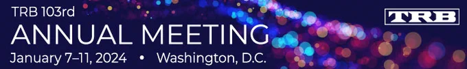 TRB 103rd annual meeting, January 7-11, 2024, washington d.c.