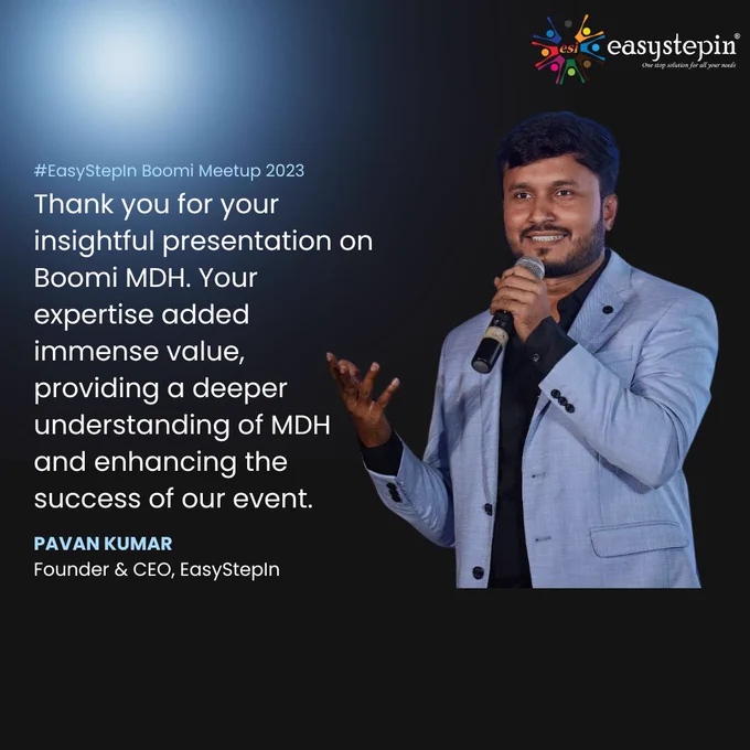 𝐘𝐨𝐮𝐫 𝐤𝐧𝐨𝐰𝐥𝐞𝐝𝐠𝐞 𝐦𝐨𝐯𝐞𝐝 𝐮𝐬 𝐩𝐫𝐨𝐟𝐨𝐮𝐧𝐝𝐥𝐲 𝐚𝐧𝐝 𝐭𝐡𝐞 𝐦𝐞𝐚𝐧𝐢𝐧𝐠 𝐨𝐟 𝐲𝐨𝐮𝐫 𝐰𝐨𝐫𝐝𝐬 𝐡𝐚𝐝 𝐚 𝐬𝐭𝐫𝐨𝐧𝐠 𝐞𝐟𝐟𝐞𝐜𝐭 𝐨𝐧 𝐮𝐬!!!
𝐌𝐫 Pavan Kumar, 𝐰𝐞 𝐚𝐫𝐞 𝐠𝐫𝐚𝐭𝐞𝐟𝐮𝐥 𝐭𝐡𝐚𝐭 𝐰𝐞 𝐡𝐚𝐝 𝐭𝐡𝐞 𝐜𝐡𝐚𝐧𝐜𝐞 𝐭𝐨 𝐡𝐞𝐚𝐫 𝐲𝐨𝐮𝐫 𝐢𝐧𝐬𝐩𝐢𝐫𝐢𝐧𝐠, 𝐧𝐚𝐫𝐫𝐚𝐭𝐢𝐯𝐞 𝐚𝐧𝐝 𝐯𝐚𝐥𝐮𝐚𝐛𝐥𝐞 𝐢𝐧𝐟𝐨𝐫𝐦𝐚𝐭𝐢𝐨𝐧 𝐚𝐛𝐨𝐮𝐭 𝐛𝐨𝐨𝐦𝐢 𝐌𝐃𝐇.

 #boomimeetup #easystepinboomimeetup #boomicommunity #boomi #bengaluru #meetup #knowledgesharing #boomimeetup2023