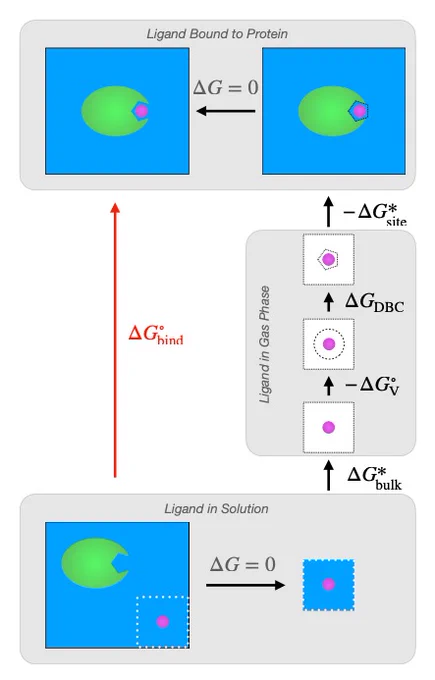 A thermodynamic cycle for binding free energy calculation