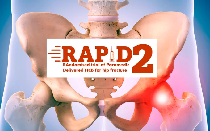 RAPID2 logo and hip fracture image