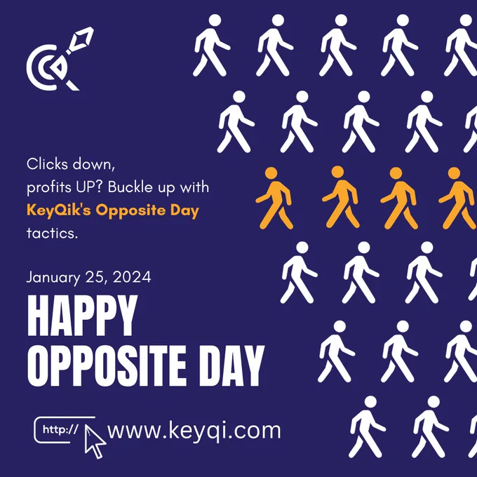 DM us your marketing woes!
Today, we're all about bad advice. Follow us at your own peril! #OppositeDay #25jan #keyqik #digitalmarketing #business #startup #smallbusiness #success #motivation 