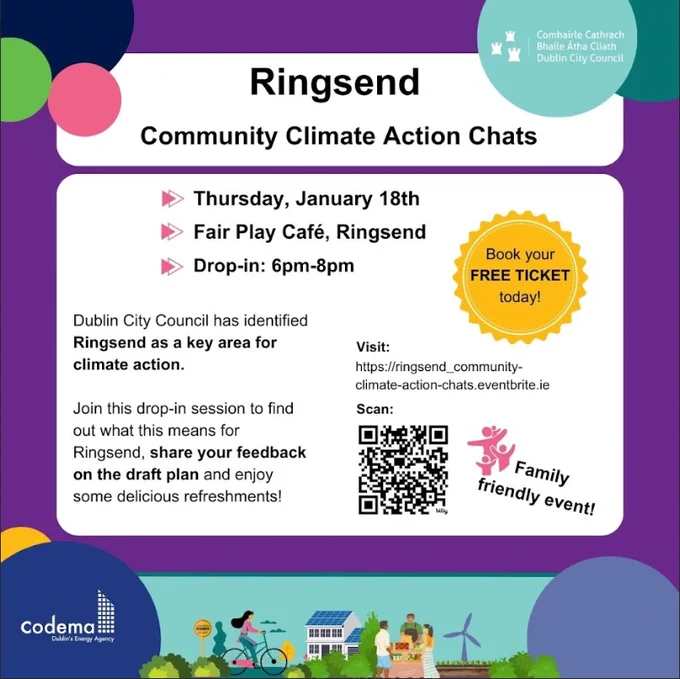 Ringsend Community Climate Action Chats, Fair Play Café, Ringsend at 6pm-8pm