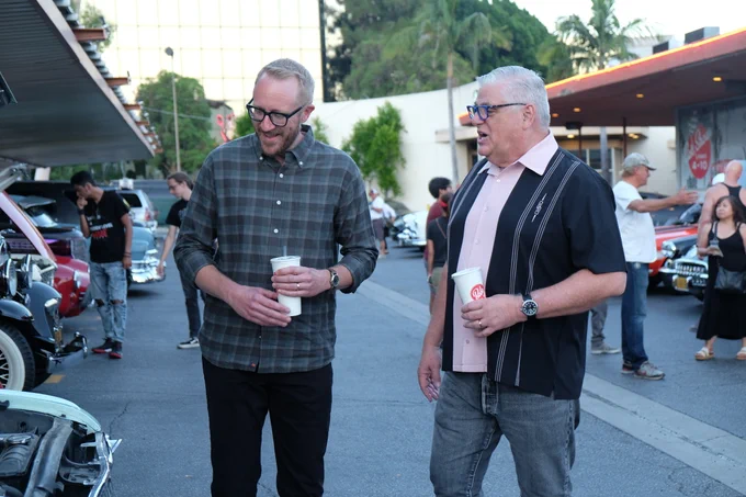 Lost LA host Nathan Masters and author/chef George Geary at Bob’s Big Boy in Burbank