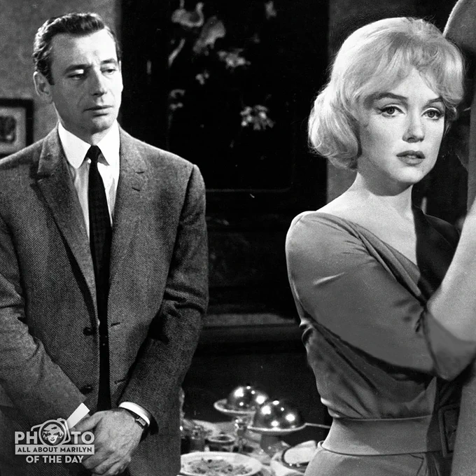 Marilyn and Yves Montand on the set of Let's Make Love