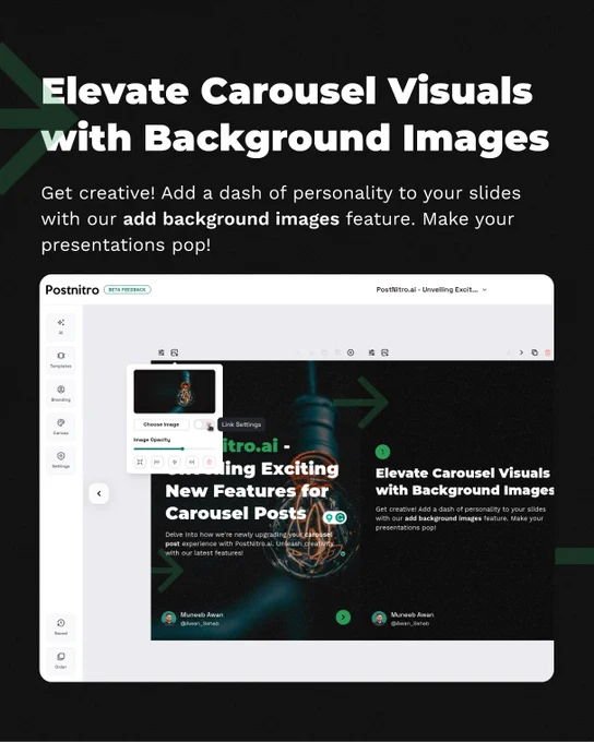 Get creative! Add a dash of personality to your slides with our add background images feature. Make your presentations pop!