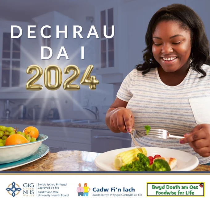 Dechrau Da I 2024 
Bwrddd Iechyd Prifysgol Caerdydd a'r Fro
Cadw Fi'n Iach 
Bwyd Doeth am Oes