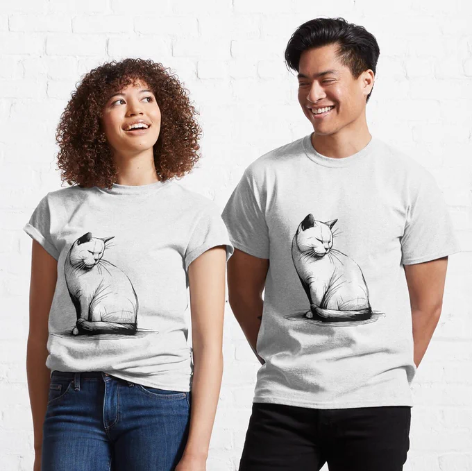https://www.redbubble.com/es/i/camiseta/Contemplative-Kitty-de-Loveanddraw/156566638.WFLAH?asc=u  