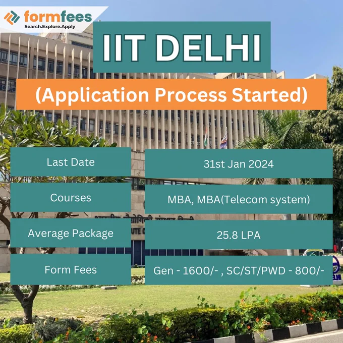 IIT Delhi Application Process Started